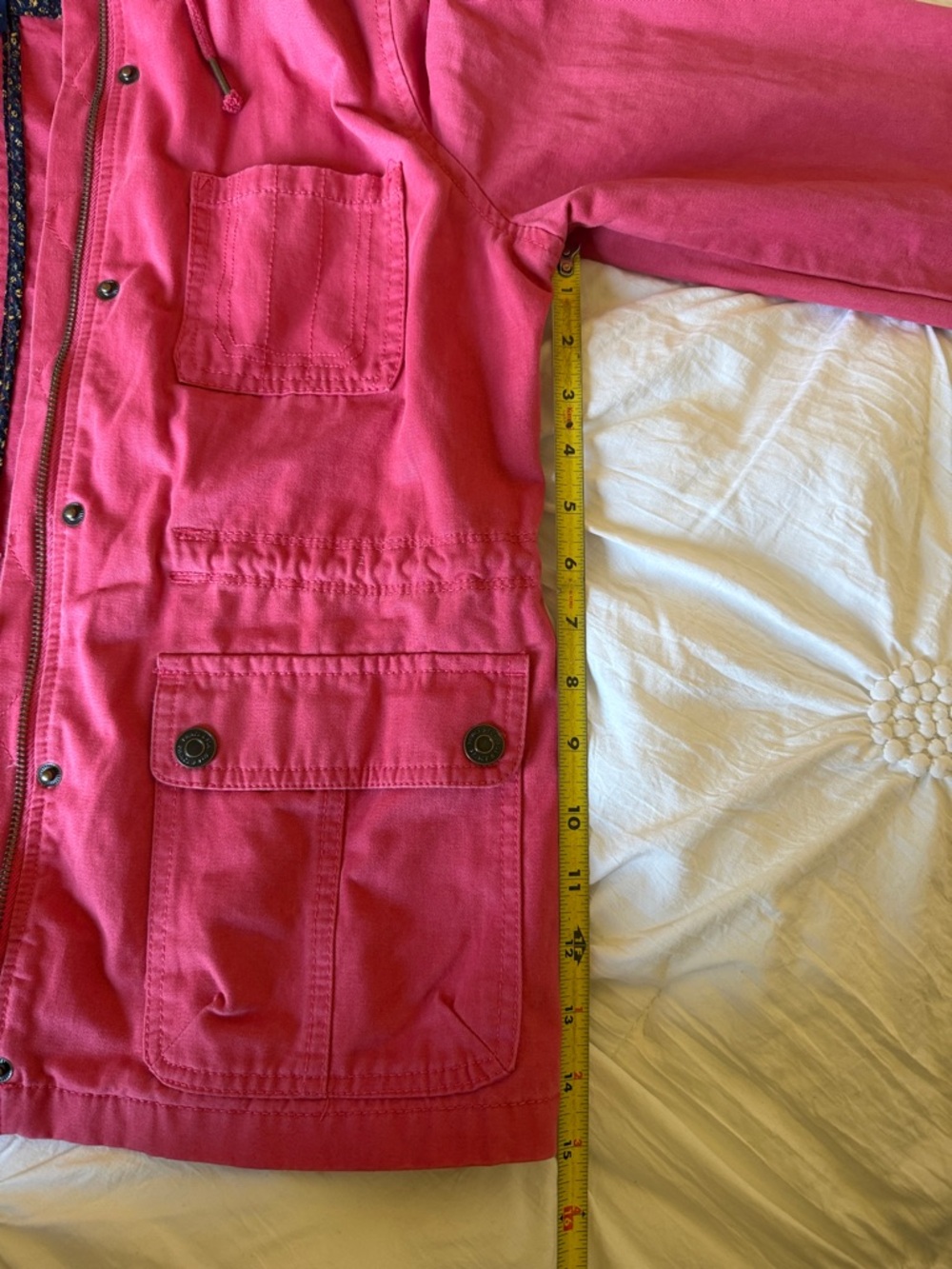 ✅Prince & Fox brand Hooded 100% cotton jacket in pink almost coral color. Wms L - Picture 9 of 13